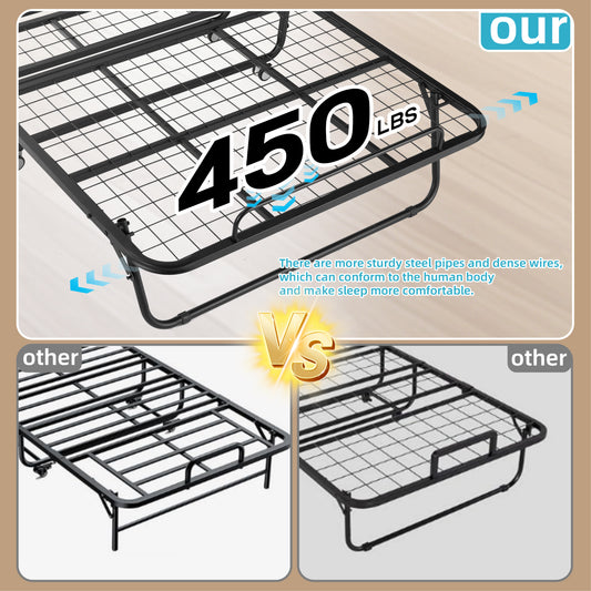 Jengolee Folding Bed with 5" Memory Foam Mattress – Rollaway Guest Bed for Adults, Heavy-Duty Metal Frame (Available in 31", 38", 45")